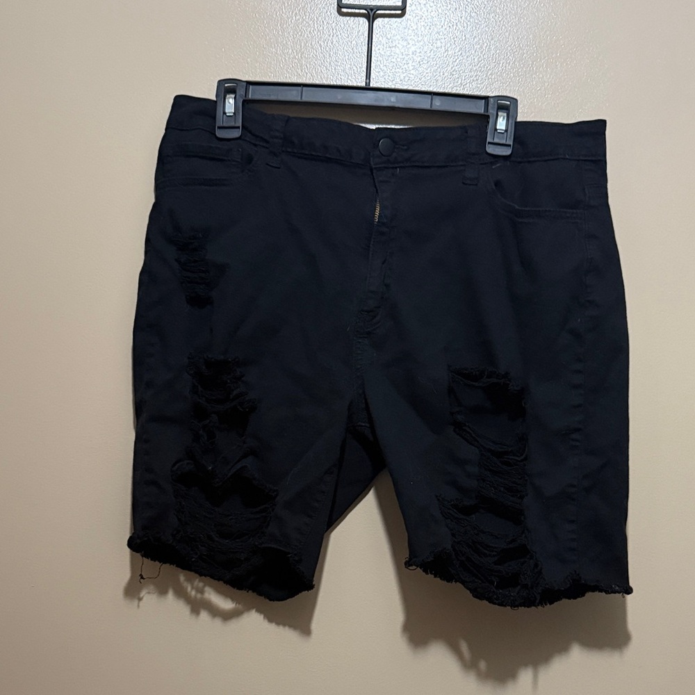 Fashion Nova Black Distressed Women Shorts